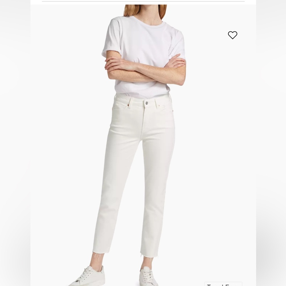 PAIGE White Cindy Crop Denim Jeans